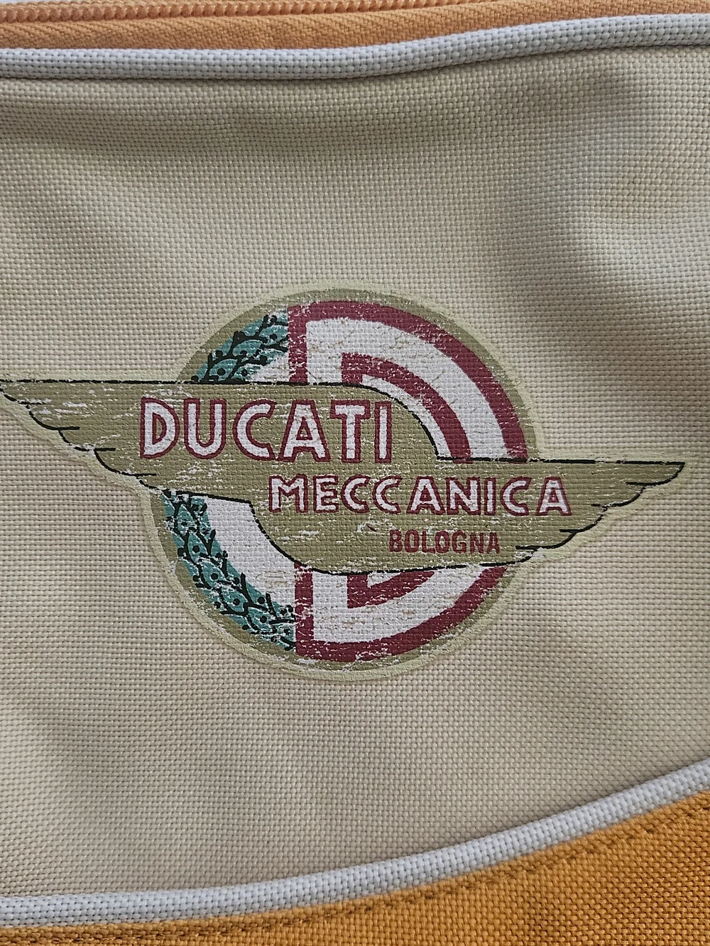 Ducati Meccanica Men's Tan & Orange Messenger Bag